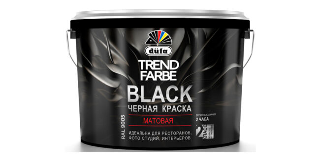 Краска интерьерная акриловая dufa Trend Farbe Black черная